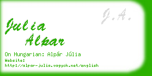 julia alpar business card